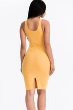Load image into Gallery viewer, Ribbed Back Slit Bodycon Dress (CAPELLA)