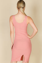 Load image into Gallery viewer, Ribbed Back Slit Bodycon Dress (CAPELLA)