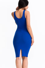 Load image into Gallery viewer, Ribbed Back Slit Bodycon Dress (CAPELLA)