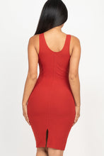 Load image into Gallery viewer, Ribbed Back Slit Bodycon Dress (CAPELLA)
