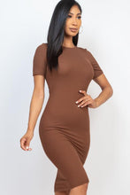 Load image into Gallery viewer, Ribbed Bodycon Midi Dress (CAPELLA)