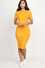 Load image into Gallery viewer, Ribbed Bodycon Midi Dress (CAPELLA)