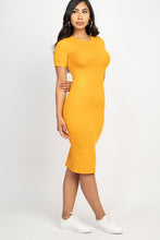 Load image into Gallery viewer, Ribbed Bodycon Midi Dress (CAPELLA)