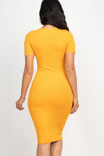 Load image into Gallery viewer, Ribbed Bodycon Midi Dress (CAPELLA)