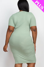 Load image into Gallery viewer, Plus Size Ribbed Short Sleeve Bodycon Midi Dress (CAPELLA)