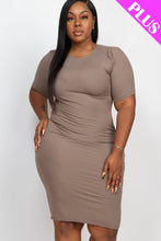 Load image into Gallery viewer, Plus Size Ribbed Short Sleeve Bodycon Midi Dress (CAPELLA)