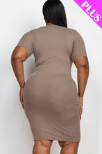 Load image into Gallery viewer, Plus Size Ribbed Short Sleeve Bodycon Midi Dress (CAPELLA)