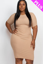 Load image into Gallery viewer, Plus Size Ribbed Short Sleeve Bodycon Midi Dress (CAPELLA)