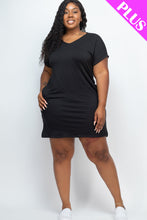 Load image into Gallery viewer, Plus Size Cap Sleeve Pocket Mini Dress (capella)