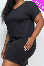 Load image into Gallery viewer, Plus Size Cap Sleeve Pocket Mini Dress (capella)