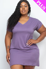 Load image into Gallery viewer, Plus Size Cap Sleeve Pocket Mini Dress (capella)