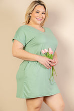 Load image into Gallery viewer, Plus Size Cap Sleeve Pocket Mini Dress (capella)