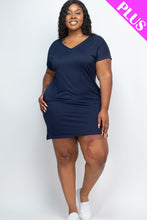 Load image into Gallery viewer, Plus Size Cap Sleeve Pocket Mini Dress (capella)