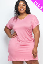 Load image into Gallery viewer, Plus Size Cap Sleeve Pocket Mini Dress (capella)