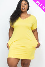 Load image into Gallery viewer, Plus Size Cap Sleeve Pocket Mini Dress (capella)