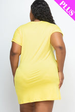 Load image into Gallery viewer, Plus Size Cap Sleeve Pocket Mini Dress (capella)