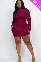 Load image into Gallery viewer, Plus Size Ribbed Long Sleeve Mock neck Mini Bodycon dress (CAPELLA)