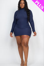 Load image into Gallery viewer, Plus Size Ribbed Long Sleeve Mock neck Mini Bodycon dress (CAPELLA)