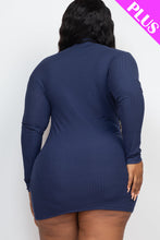 Load image into Gallery viewer, Plus Size Ribbed Long Sleeve Mock neck Mini Bodycon dress (CAPELLA)