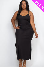 Load image into Gallery viewer, PLUS SIZE Ribbed Side Slit Long Cami Dress (CAPELLA)