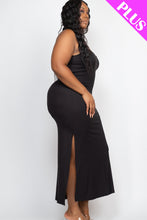 Load image into Gallery viewer, PLUS SIZE Ribbed Side Slit Long Cami Dress (CAPELLA)