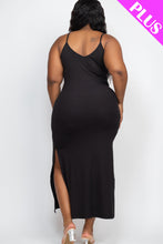 Load image into Gallery viewer, PLUS SIZE Ribbed Side Slit Long Cami Dress (CAPELLA)
