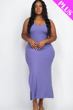 Load image into Gallery viewer, PLUS SIZE Ribbed Side Slit Long Cami Dress (CAPELLA)