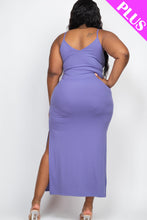 Load image into Gallery viewer, PLUS SIZE Ribbed Side Slit Long Cami Dress (CAPELLA)