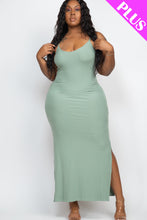Load image into Gallery viewer, PLUS SIZE Ribbed Side Slit Long Cami Dress (CAPELLA)