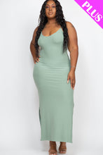 Load image into Gallery viewer, PLUS SIZE Ribbed Side Slit Long Cami Dress (CAPELLA)