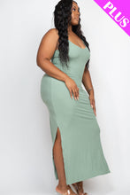 Load image into Gallery viewer, PLUS SIZE Ribbed Side Slit Long Cami Dress (CAPELLA)