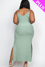 Load image into Gallery viewer, PLUS SIZE Ribbed Side Slit Long Cami Dress (CAPELLA)