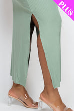Load image into Gallery viewer, PLUS SIZE Ribbed Side Slit Long Cami Dress (CAPELLA)