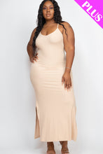Load image into Gallery viewer, PLUS SIZE Ribbed Side Slit Long Cami Dress (CAPELLA)