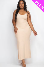 Load image into Gallery viewer, PLUS SIZE Ribbed Side Slit Long Cami Dress (CAPELLA)