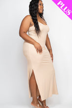 Load image into Gallery viewer, PLUS SIZE Ribbed Side Slit Long Cami Dress (CAPELLA)