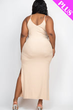 Load image into Gallery viewer, PLUS SIZE Ribbed Side Slit Long Cami Dress (CAPELLA)