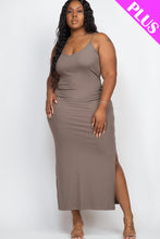 Load image into Gallery viewer, PLUS SIZE Ribbed Side Slit Long Cami Dress (CAPELLA)