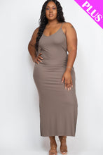 Load image into Gallery viewer, PLUS SIZE Ribbed Side Slit Long Cami Dress (CAPELLA)