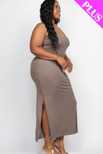 Load image into Gallery viewer, PLUS SIZE Ribbed Side Slit Long Cami Dress (CAPELLA)