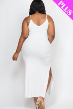 Load image into Gallery viewer, PLUS SIZE Ribbed Side Slit Long Cami Dress (CAPELLA)