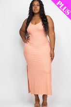 Load image into Gallery viewer, PLUS SIZE Ribbed Side Slit Long Cami Dress (CAPELLA)