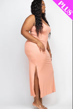 Load image into Gallery viewer, PLUS SIZE Ribbed Side Slit Long Cami Dress (CAPELLA)