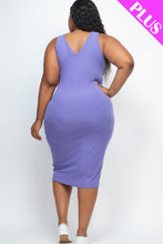Load image into Gallery viewer, Plus Size Ribbed Sleeveless Bodycon Dress (CAPELLA)