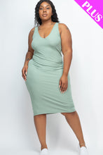 Load image into Gallery viewer, Plus Size Ribbed Sleeveless Bodycon Dress (CAPELLA)