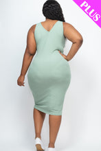 Load image into Gallery viewer, Plus Size Ribbed Sleeveless Bodycon Dress (CAPELLA)