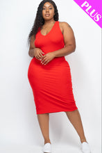 Load image into Gallery viewer, Plus Size Ribbed Sleeveless Bodycon Dress (CAPELLA)