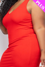 Load image into Gallery viewer, Plus Size Ribbed Sleeveless Bodycon Dress (CAPELLA)