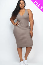 Load image into Gallery viewer, Plus Size Ribbed Sleeveless Bodycon Dress (CAPELLA)