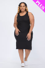 Load image into Gallery viewer, Plus Size Ribbed Side Slit Tank Dress (CAPELLA)